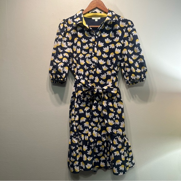 Jade Dresses & Skirts - Jade Melody Tam Women Medium Button Up Ruffle Shirt Dress Short Sleeve Waist Tie